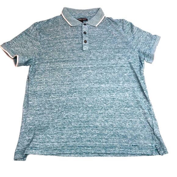 Michael Kors Turquoise White Skinny Stripe Polo Shirt - Picture 14 of 14